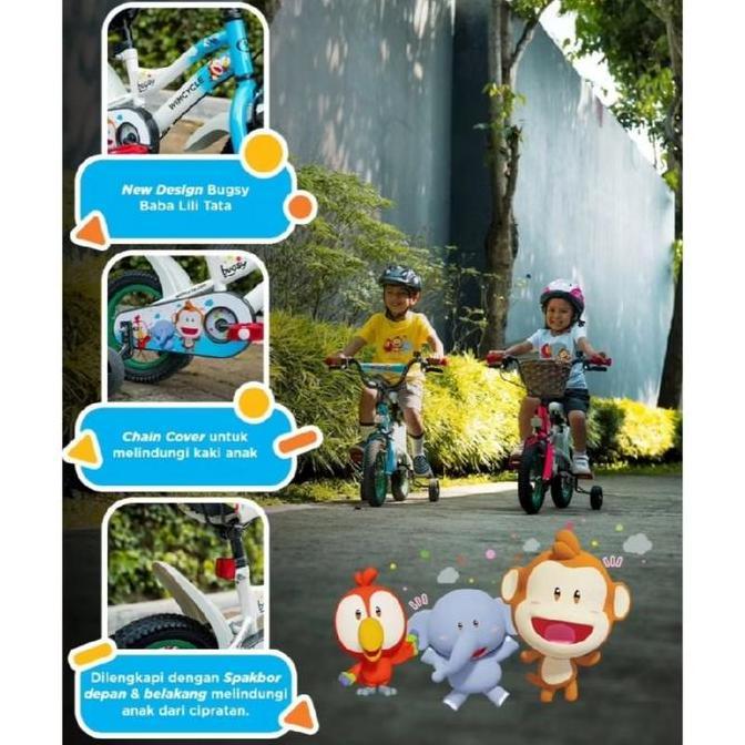 Sepeda Anak 12 inch Wimcycle Bugsy Girl Outdoor