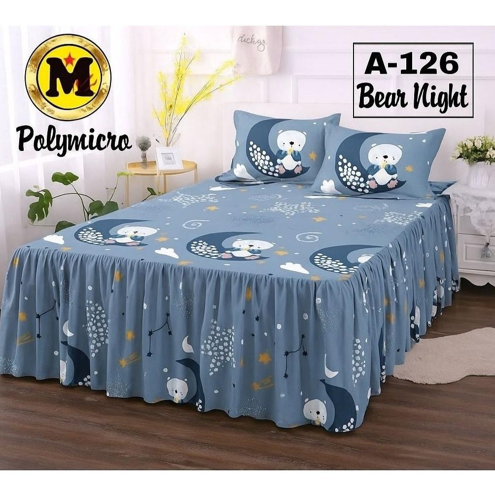 Hot Sale Seprei Rumbai Sprei Rempel Mewah Seprai Ukuran 180X200 160X200 Bonus Sarung Bantal Dan Guli