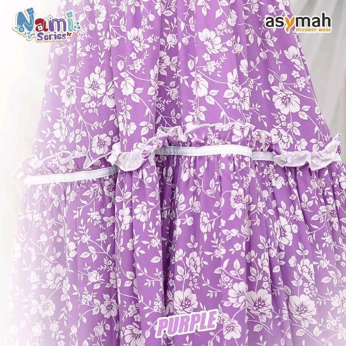 [LIMITED EDITION]GAMIS ANAK RAYON BUNGA NAMI DRESS WARNA PURPLE BY ASYMAH Best Seller