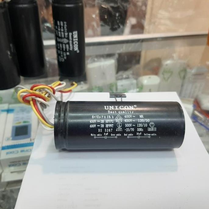 Ready Kapasitor Mesin Cuci 6 uF dan 10 uF Washing Machine Capasitor 4 kabel