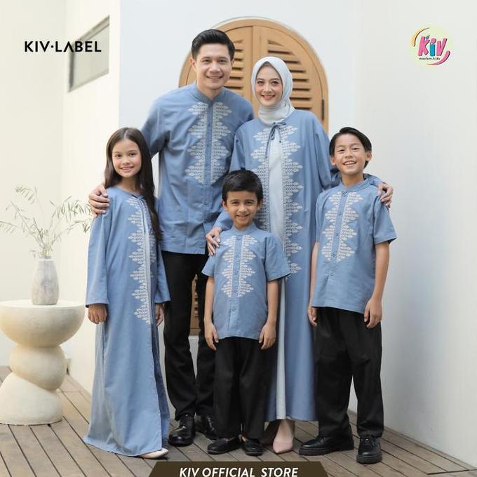 KIV Sarimbit Denim Gayatri Series Lebaran Baju Muslim Raya Keluarga Family Set Couple Gamis Pasangan