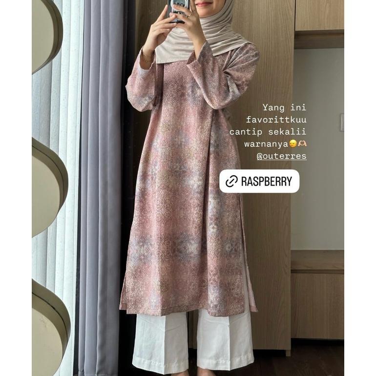 FLASH SALE OUTERRES - MOIRA TUNIK | ATASAN TUNIK LEBARAN BORDIR MOTIF POLOS WANITA