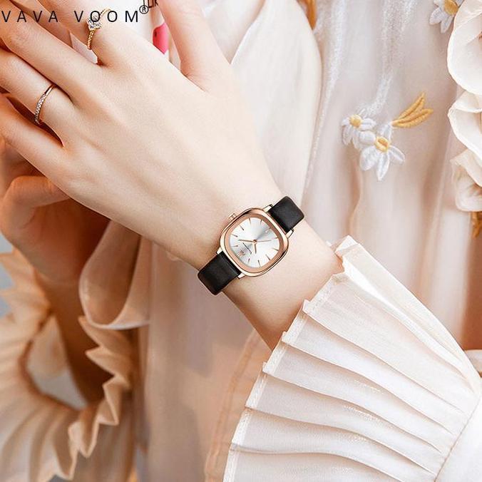 DB261 - VAVA VOOM Jam Tangan Wanita Original Gaya Anggun Jam Kuarsa Tali Kulit Jam Tangan Cewek Jaru
