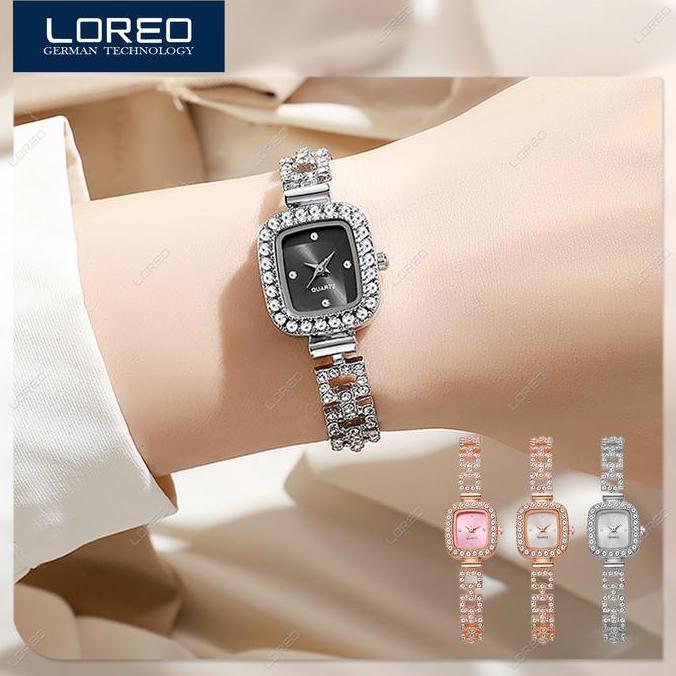 DR234 - Loreo Jam Tangan Wanita Elegan Mewah / Jam Tangan Serut Adjustable