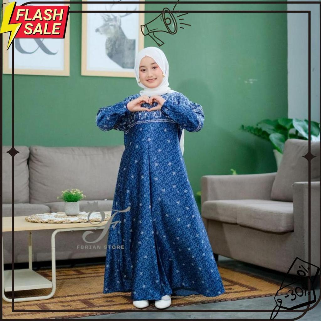 Cod Baju Gamis Anak Perempuan Motif Armani Silk Premium Elegan Terbaru Seragaman Couple Keluarga Gra