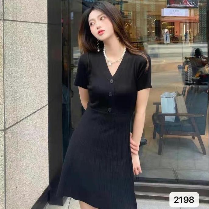 DF315 - [SBA] Mini Dress Rampel Kekinian | Dress Vintage Simple Kekinian Lengan Pendek | Drees Simpl