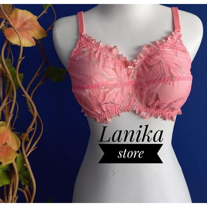DV365 - Paket Bra Brukat/Brokat/Renda 3pcs Murah Dan Cantik Ukuran 40 n 42 Warna Warni bh Wanita Tan