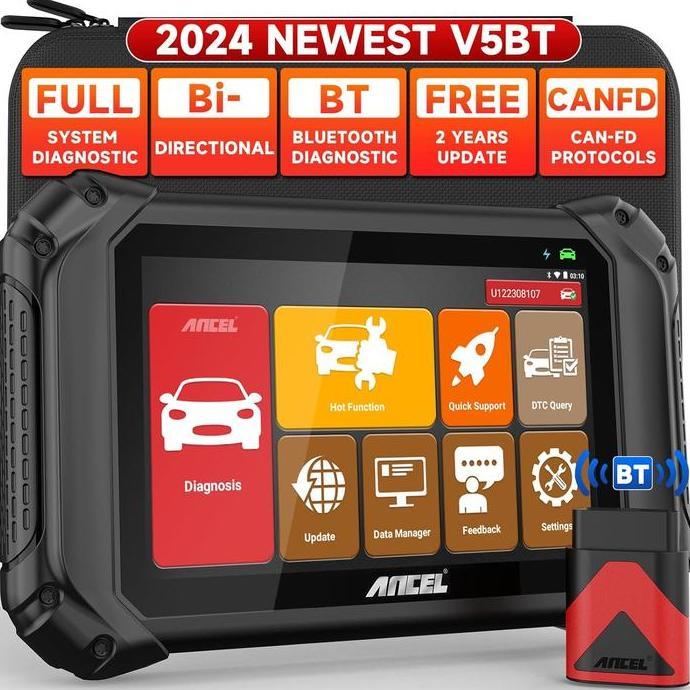 TOZANOKA ANCEL V5 BT OE-Level OBD2 Scanner Sistem Penuh 12V Mobil Wifi Bluetooth Alat Diagnostik Nir