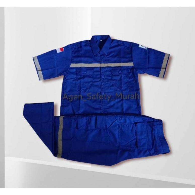 BEST SELLER BAJU WEARPACK SETELAN LENGAN PENDEK SERAGAM BENGKEL BAJU