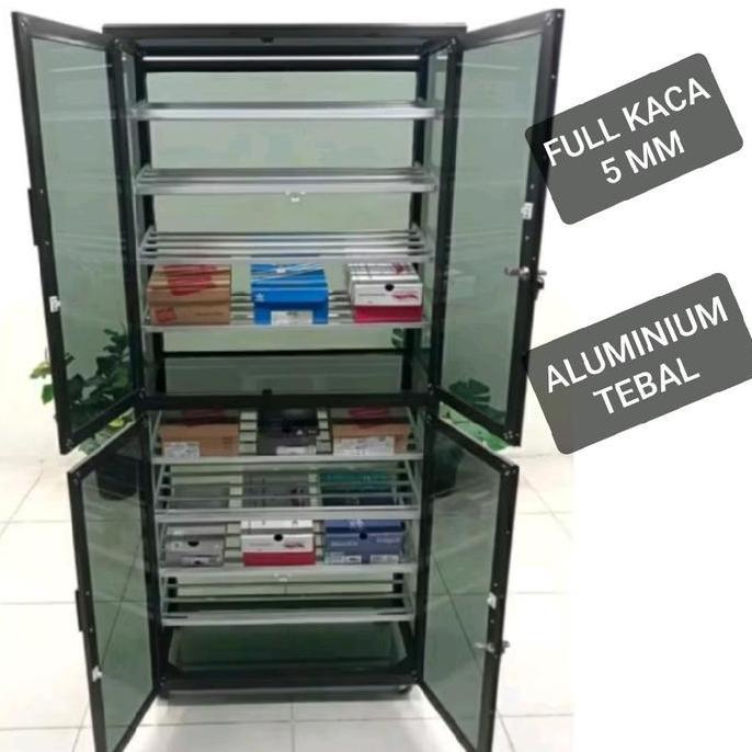 * TC ALUMINIUM LS91 80X40X183 B LEMARI RAK SEPATU 10 SUSUN MUAT 30 PASANG SEPATU ALUMINIUM TEBAL COK