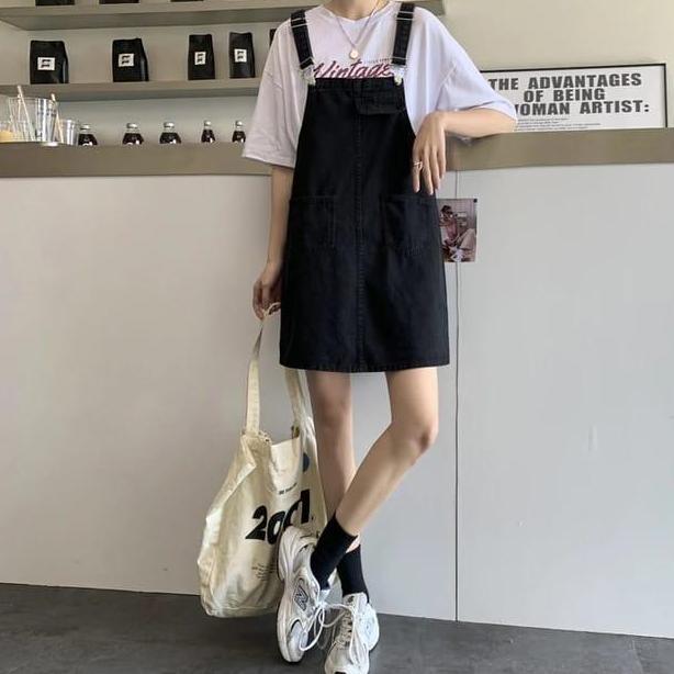 DE168 - Overall Rok Pendek/Jumpsuit Rok span