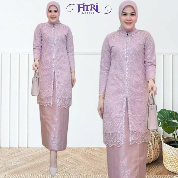 DV67 >> Setelan Kebaya Tunik Payet Busui Brokat Tile Mix Songket Palembang Baju Kurung Melayu 2025 I