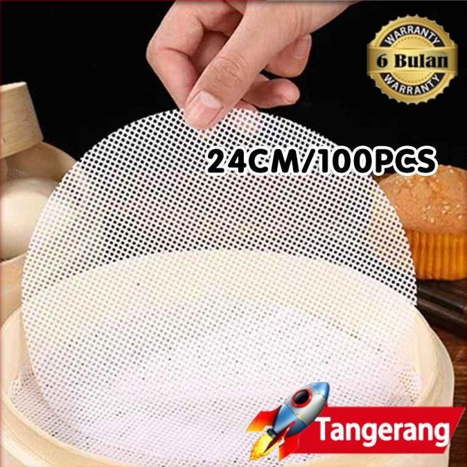 POZLAV 10pcs Alas Kukusan Silikon / Alas Kukusan Anti Lengket /Alas Kukusan Kue Basah 20/22/24cm