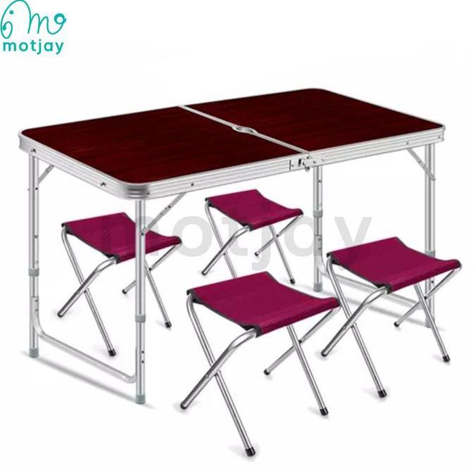Meja Lipat Koper + Kursi / Meja Lipat Piknik / Meja Lipat Serbaguna