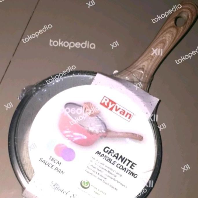 TERBARU - VIERA RYVAN TMS99~910 /18 CM Panci Susu Marble +Tutup Kaca SAUCE PAN