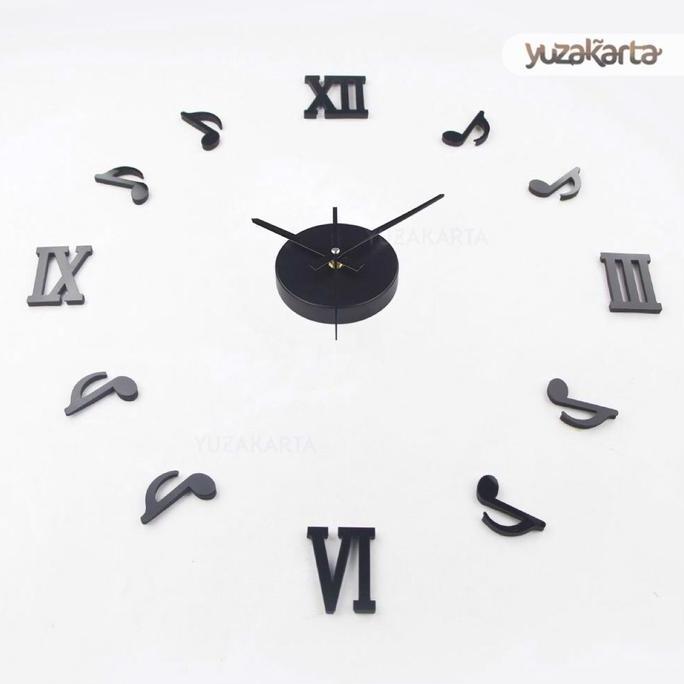 JAM DINDING DIY CLOCK JAM TEMPEL QUAVER NOTE MUSIK MUSIC NOT BALOK