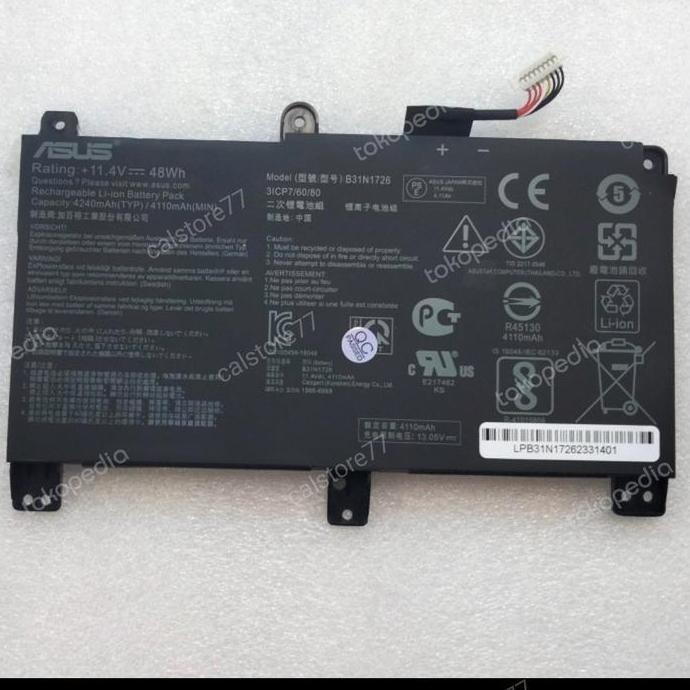 TERLARIS - Baterai ASUS ROG STRIX G531 G531GT G531G G531GD G531GE