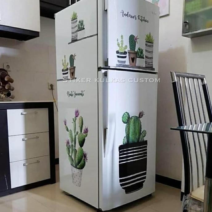 Stiker kulkas 2 pintu kaktus Jumbo