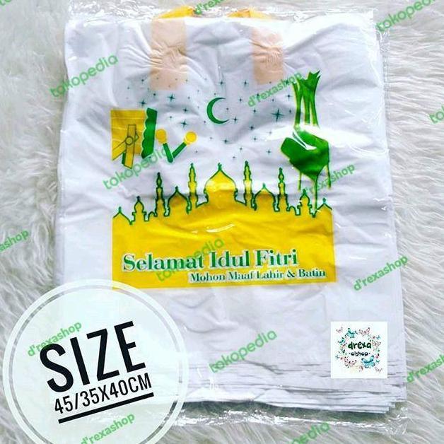 45/35x40 cm Kantong plastik motif idul fitri, tas parcel lebaran