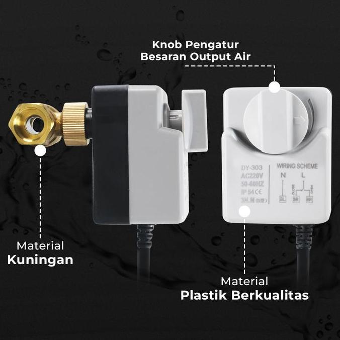 Brass Motorized Valve Electric Actuator 2 Way Dn15 Bv2012-32 Hitam