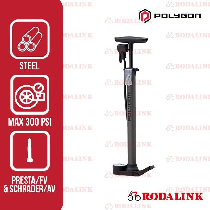 Polygon Pompa Sepeda Shorty Dual Head 160 psi | Pompa Ban Sepeda/Pompa Angin/Pompa Motor