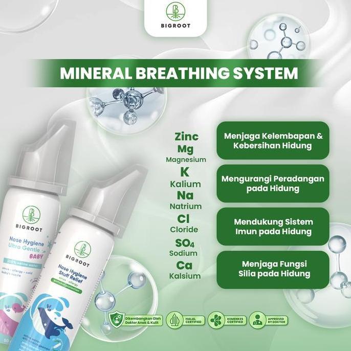 Jassminaa - Relief Twin Set - Paket 2 Bigroot Nose Hygiene Stuff Relief 50Ml - Pencuci Hidung Halal 