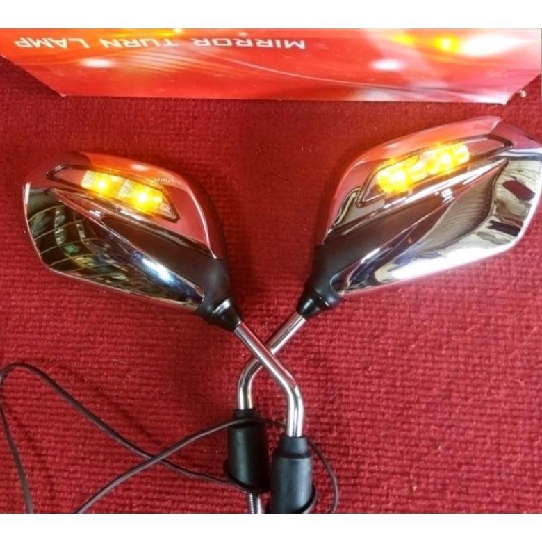 BEST SALE KACA SPION LAMPU SEIN LED FULL CHROME ELEGAN ORIGINAL HONDA VARIO 110/125/150/160 BEAT GEN