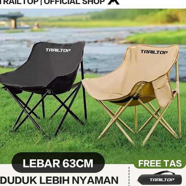 Trailtop Kursi Lipat Outdoor Kursi Santai Kain Oxford Bangku Lipat Kursi Lipat Portable