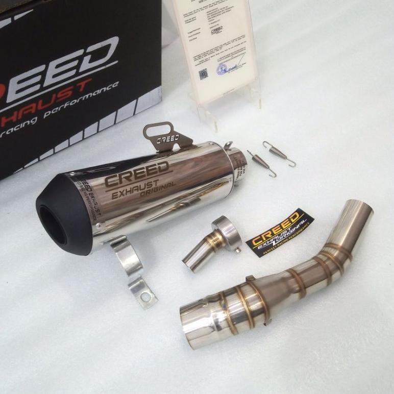 Terbaru Creed Exhaust Original Knalpot Racing + Pipa Slip On Tersedia Untuk Motor Cbr 150R Facelift 