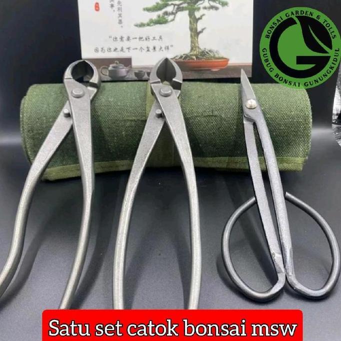 alat pemotong bonsai satu set catok krekut bonsai MSW