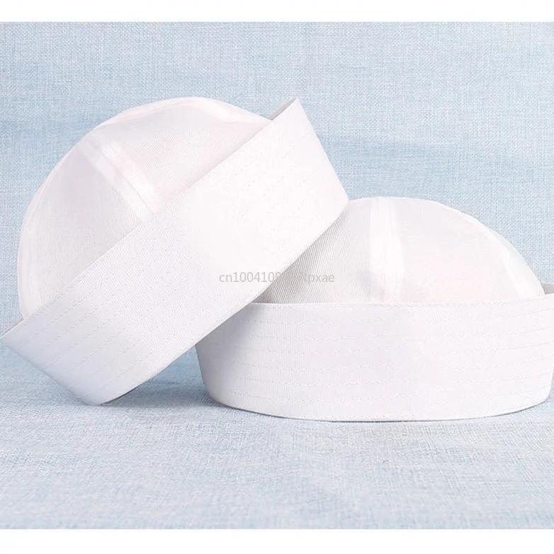 2022 White Sailor Navy Hat Cap with Anchor for Fancy Dress Sailor Marine Doughboy Military Cap Hat f