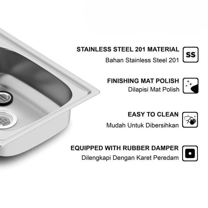 Jassminaa - Paket Lengkap Wastafel Cuci Piring Kitchen Sink Cuci Piring Tempat Cuci Piring Stainless