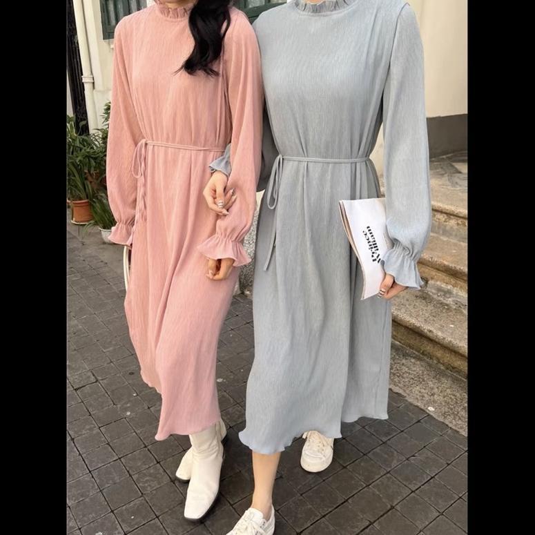 Cherry_ Maxi dress / gamis / long Tunic Korean style Matt CRINKLE PREMIUM