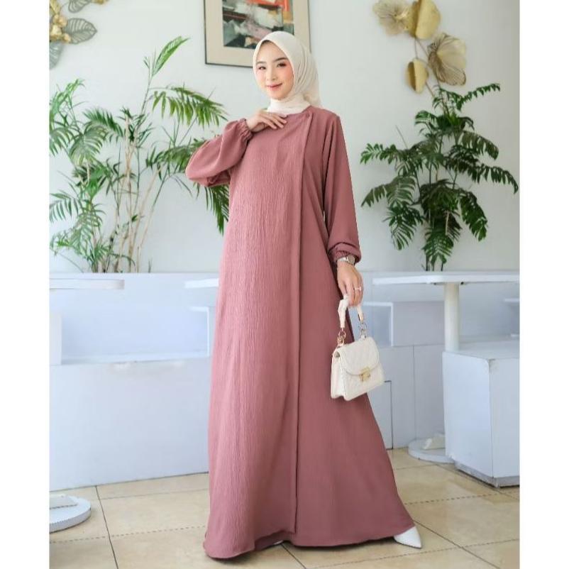 Promo Maryam Dress Gamis Simpel Elegan Polos Ukuran Jumbo Ld 140 // Gamis Jumbo Simpel Polos // Gami