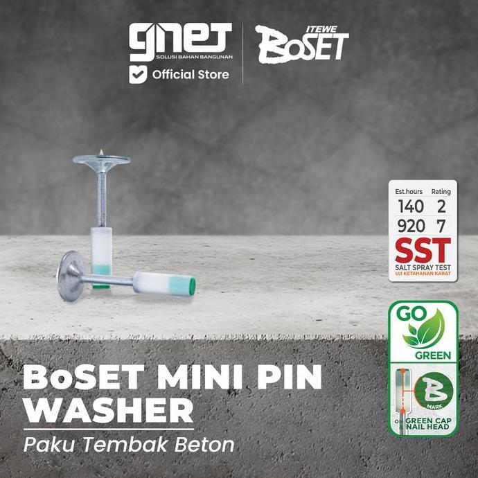 BoSET MiNi PIN Washer| Paku Tembak Beton