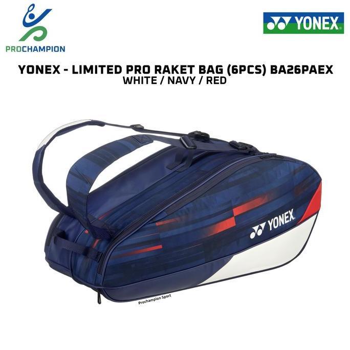 Tas Badminton Yonex Limited Pro Racket Bag BA26 BA 26EX White Navy Red