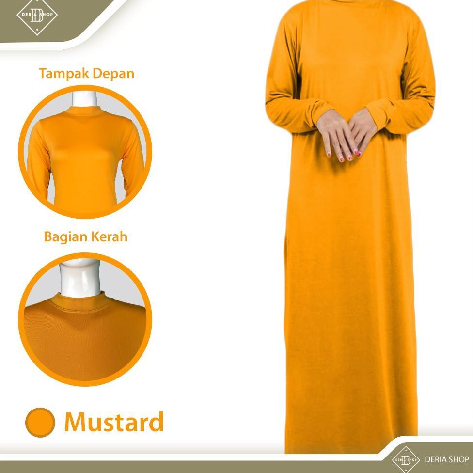 Baju Manset Gamis Tangan Panjang & Tanpa Lengan Wanita Kerah Leher Turtle Neck Polos Dalaman Perempu