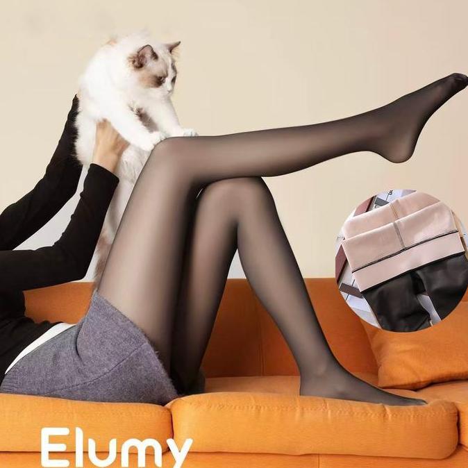 Legging Tregging Stocking Wanita baru thermal tebal seksi hitam Telanjang