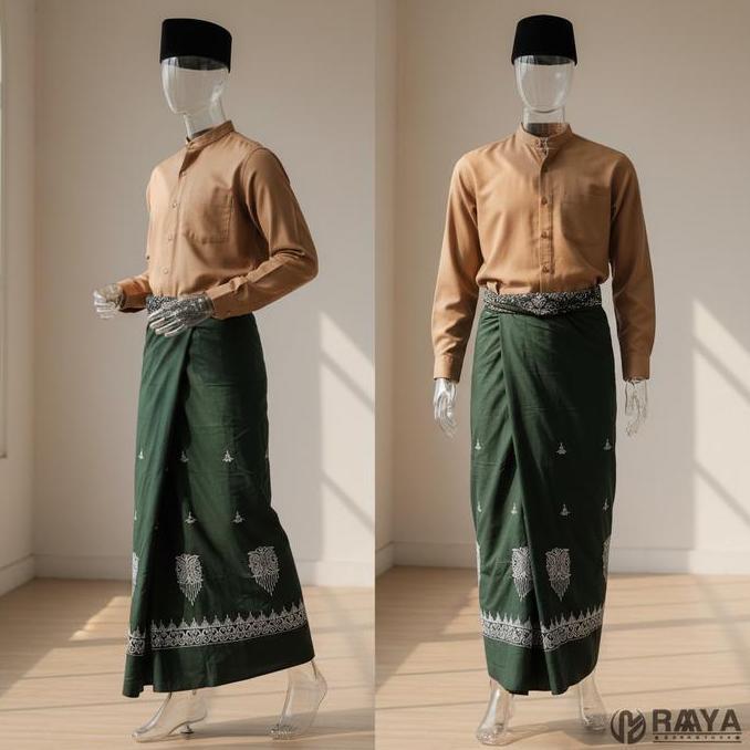 wadimor - Sarung Bordir Pintu Aceh hitam gold silver putih coklat Katun Dewasa Nyaman Motif Mewah Mu