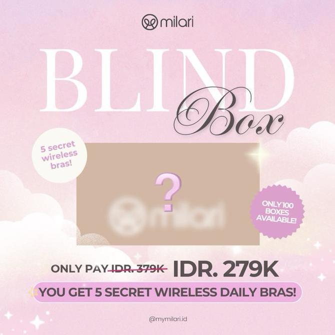 Milari Blind Box Daily Bra Tanpa Kawat, Warna Random isi 5pcs/box, Kualitas Export Korea