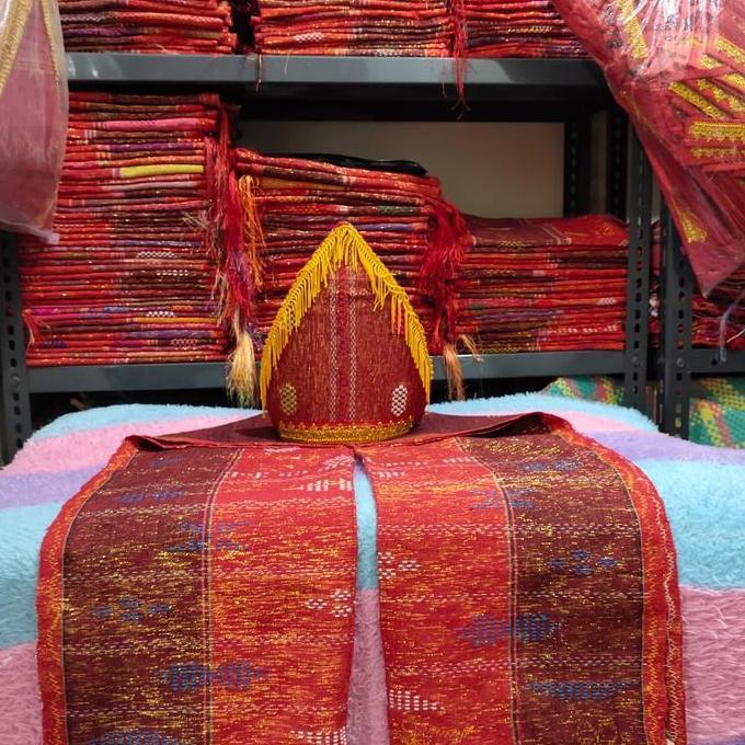 paket 2 ulos sadum - topi anak / sartopi / ulos toba batak murah
