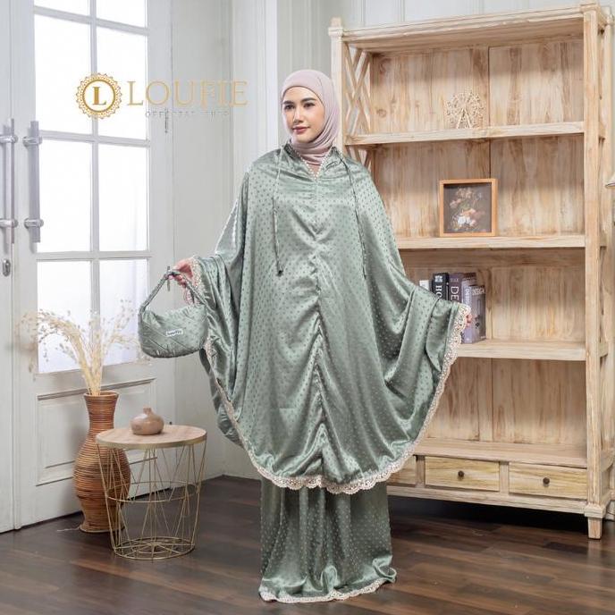 LOUFIE - Mukena Dewasa Silk Uragiri 2 In 1 Renda Ayzara Mewah