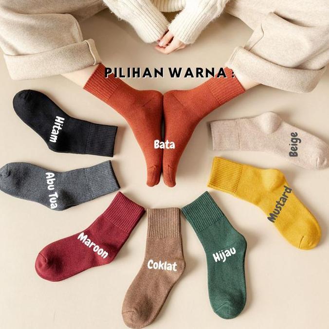 Kaos Kaki Wanita + Kaos Kaki Colorful Tebal + Kaos Kaki Musim Dingin