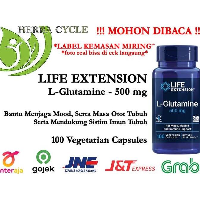 Life Extension L-Glutamine 500 mg (100 Veg) Life Extension Glutamine
