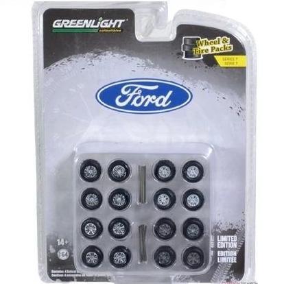 16170-C - GREENLIGHT 1/64 WHEEL & TIRE PACKS 7 FORD