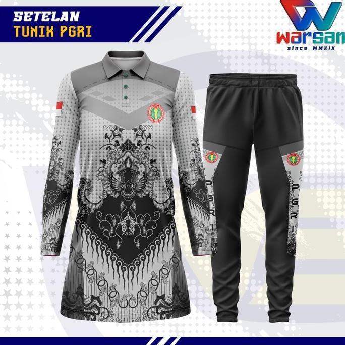 SETELAN OLAHRAGA TUNIK PGRI / SERAGAM TUNIK PGRI FULLPRINTING / TUNIK & TRAINING PGRI WARSAN