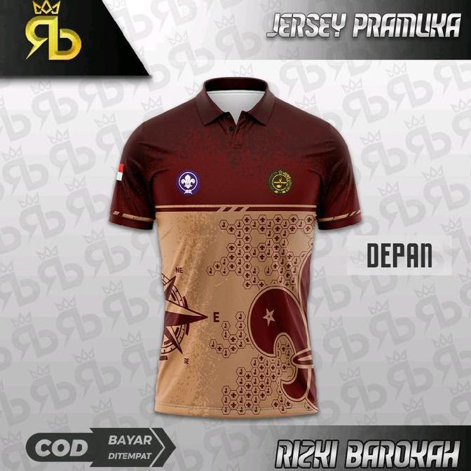 JERSEY PRAMUKA COKLAT POLO PENDEK / JERSEY PRAMUKA WANGKI / JERSEY LAPANGAN / KAOS LAPANGAN / KAOS S