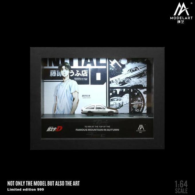 MA300403b - Model Art 1:64 Initial D AE86 framed model