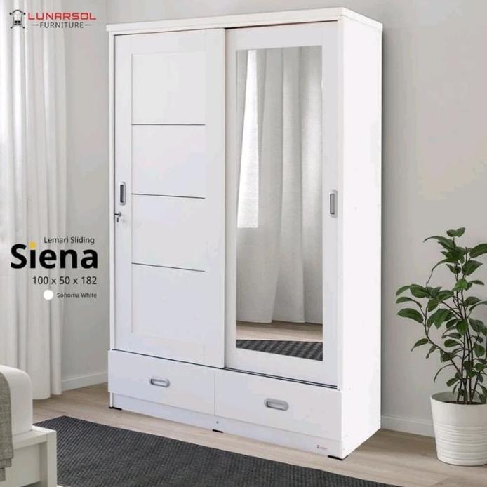 Lemari baju sliding 120 lemari baju putih pintu geser laci