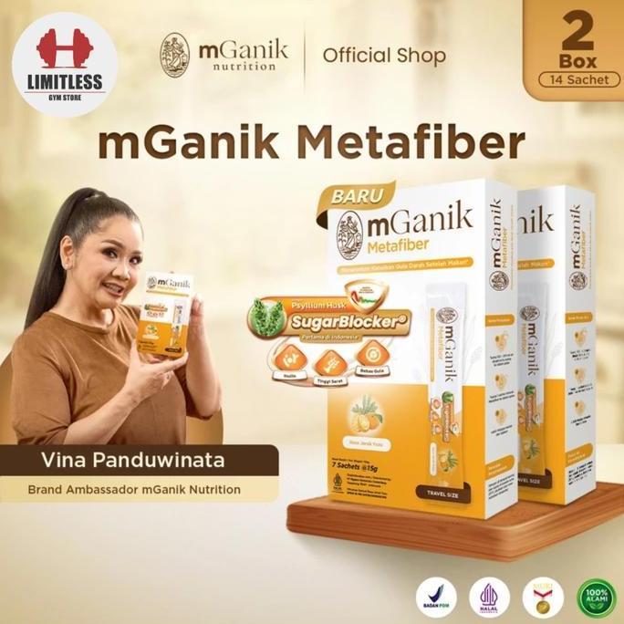 mGanik Metafiber Paket 2 Box 14 sachet - Sugar Blocker Meta Fiber Obat Alami Diabetes Gula Darah